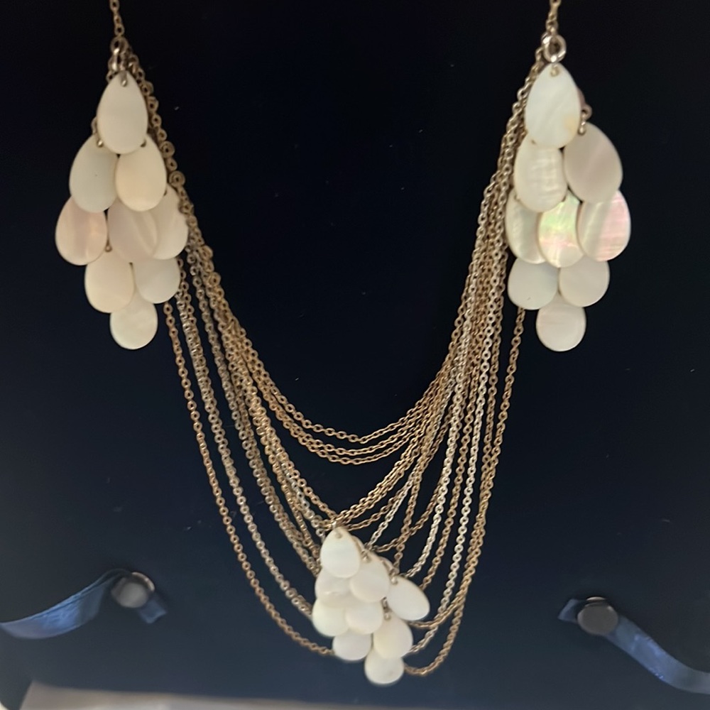 Gold and Silver Tone Shell Necklace